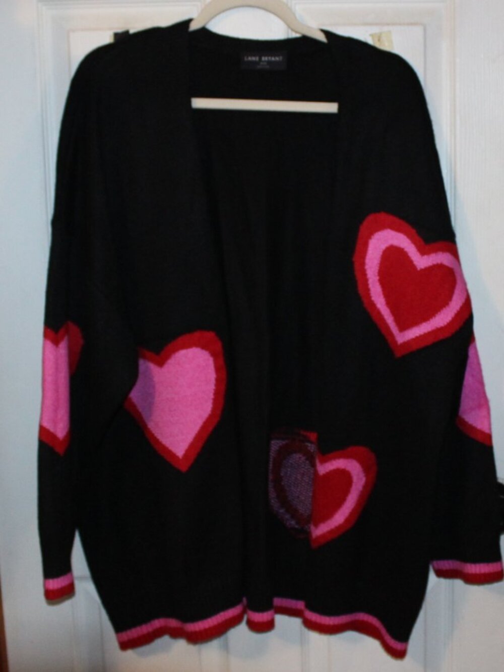 NWT Lane Bryant open front sweater w/hearts 26/28 DARLING!!